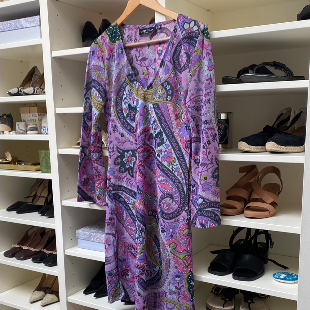 Urban Lux Resort - Swim Cover-up.  Multi-colour. Mainly purple.  NEW!  S/M